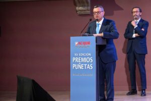 José Luis Martínez Donoso, director general de la Fundación ONCE, durante su intervención al recoger el premio para la Fundación ONCE.