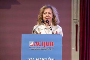 Consuelo Madrigal, fiscal de Sala del Tribunal Supremo, durante su intervención al recoger su premio.